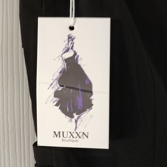 Muxxn fitted slim  little  black  evening cocktail dress Sz S - Picture 7 of 7